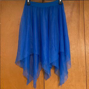 Royal Blue Mesh Handkerchief Skirt - Size M/L, Body Wrappers/Ballet/Dance